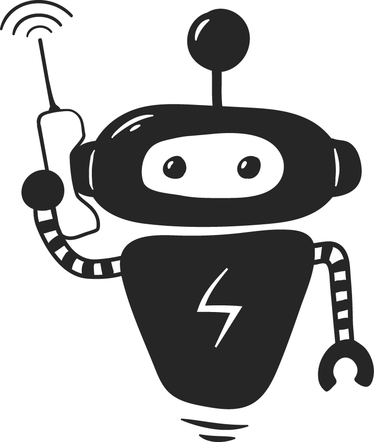 Movebot robot holding a phone